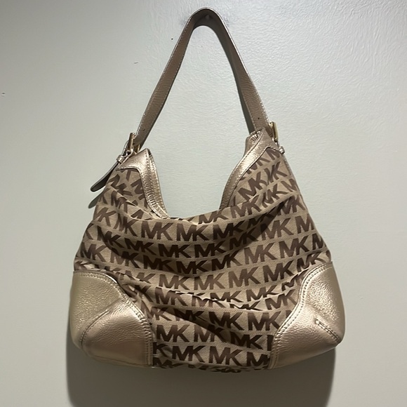 🦃Michael Kors gold and brown bag - Picture 2 of 6